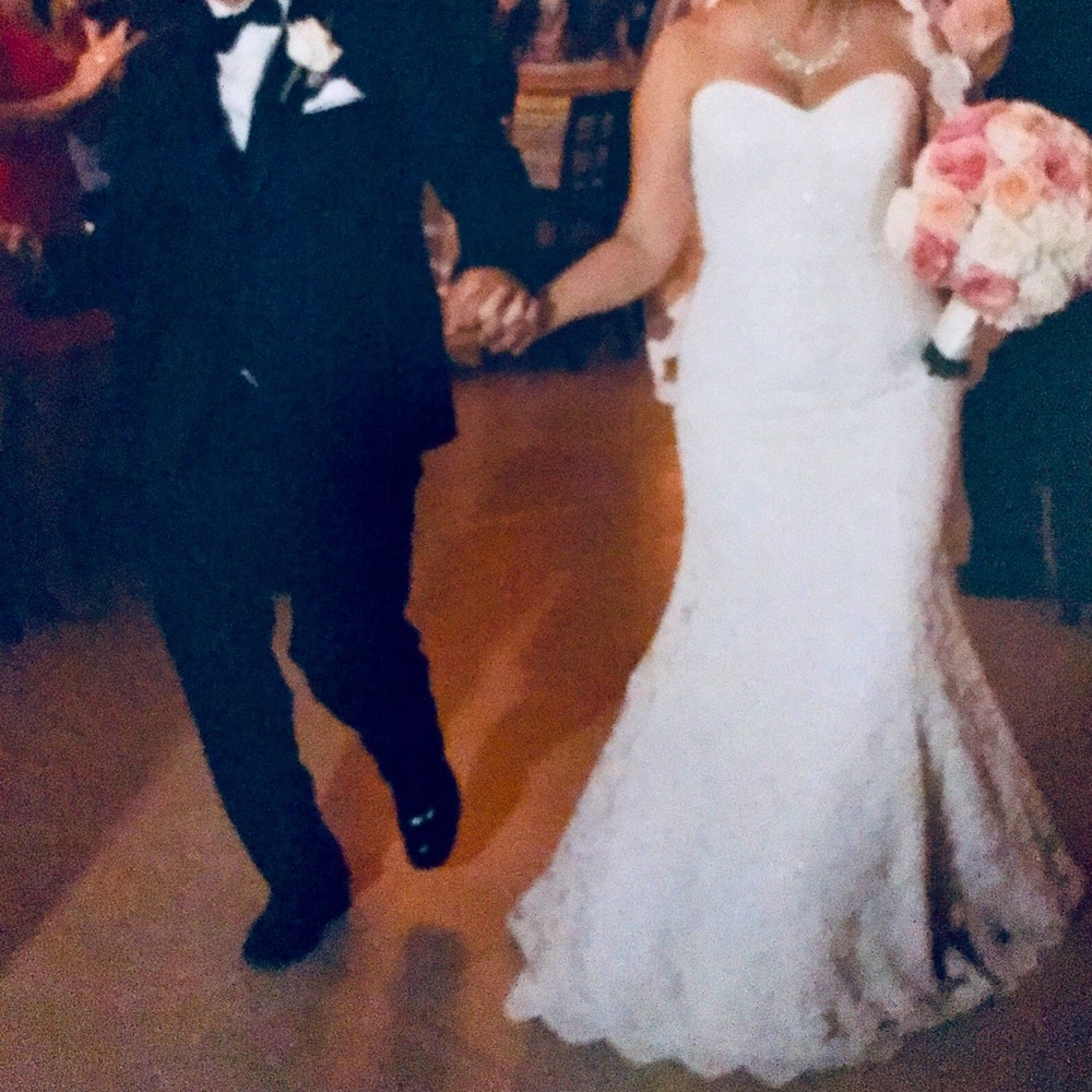 David’s Bridal Oleg Cassini Lace Trumpet Wedding